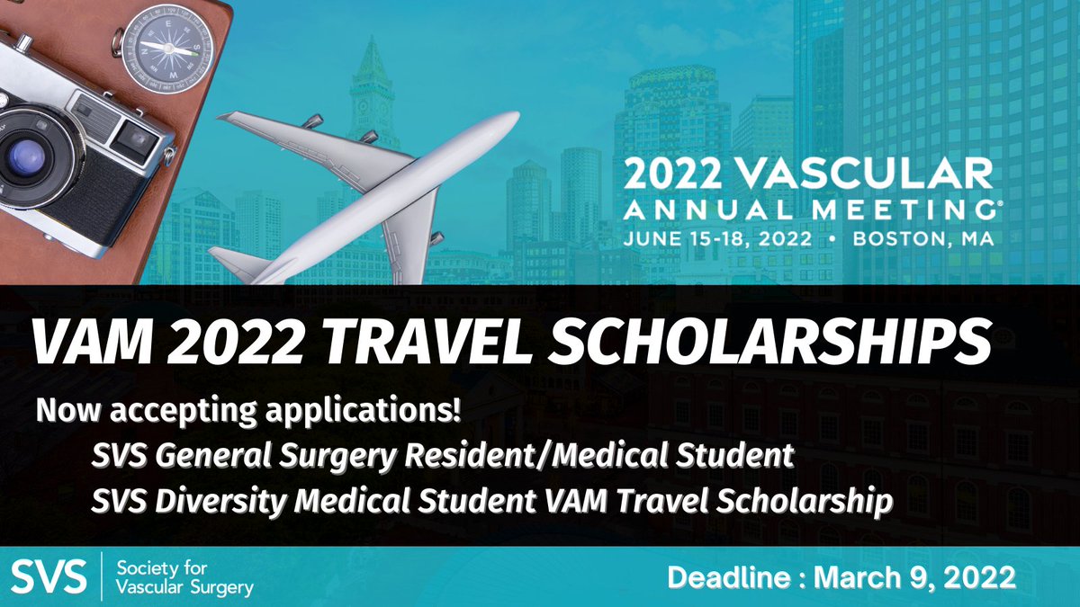The 2022 VAM Travel Scholarships make it possible for future vascular surgeons to expand their skills at the Vascular Annual Meeting. Applications are now being accepted! Learn more and apply now:ow.ly/VT1f50HKVVg