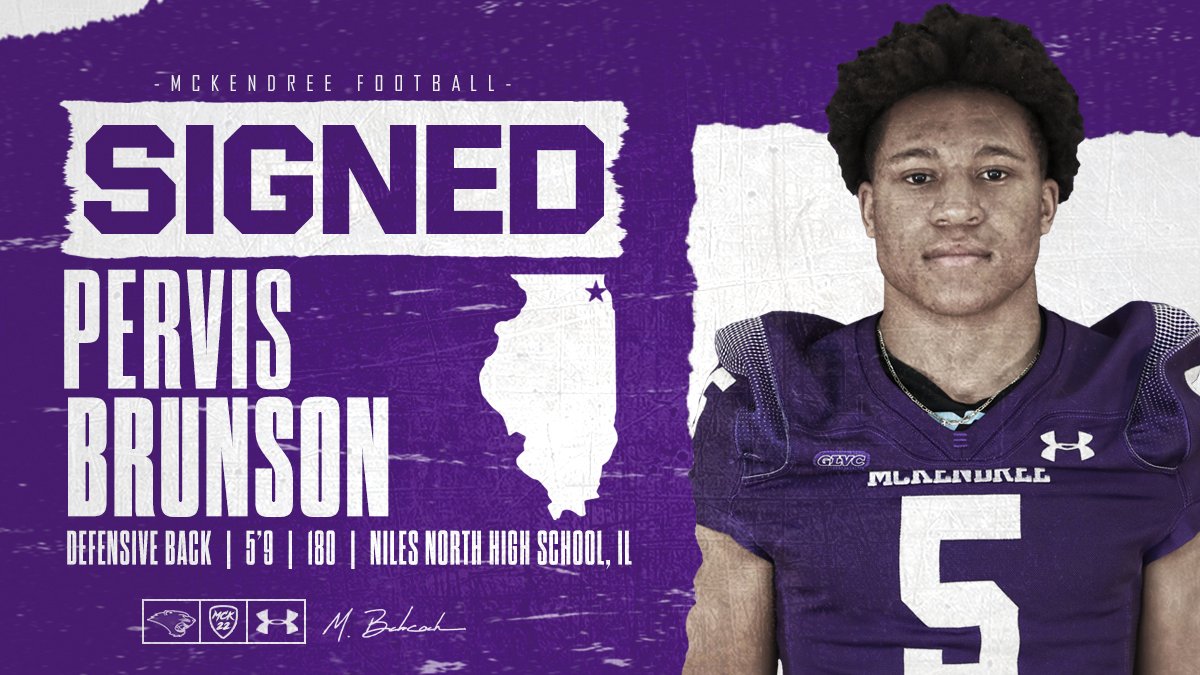 Pervis Brunson - SIGNED.
🏴‍☠️Defensive Back
📍Niles North High School, IL
 Follow: <a href="/Pervisbrunson/">Pervis Brunson</a>   
📽️hudl.com/video/3/111505…

#MCK2AVAGE2