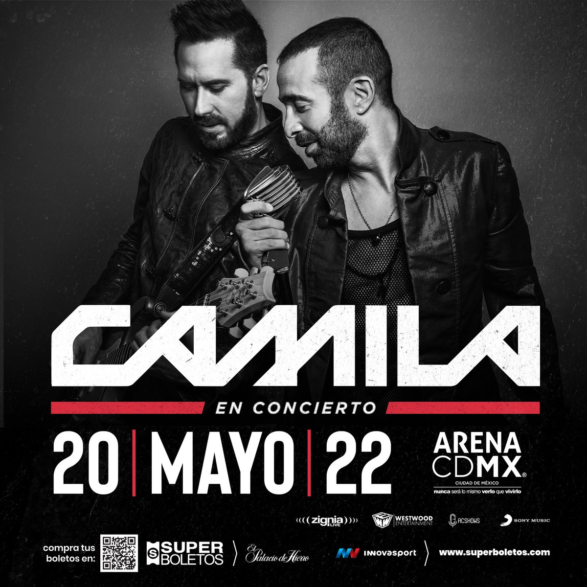 ArenaCdMexico's tweet photo. El dúo con mayor impacto en la historia de la balada pop en español 🎤  se prepara para su gran gira en 🇲🇽  @CamilaMX próximo 20 de mayo en #ArenaCDMX Adquiere 🎟 🎟 a partir del viernes 4 de #Febrero22 10 am en taquillas o en nuestro sistema en 👉 https://t.co/RmX8TYJ13W https://t.co/YP6BlbyqVy