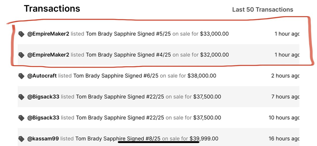 B_Heals152's tweet photo. @EmpireMaker2 is selling both of his Ruby Signature /12 Brady’s and Ruby Signature Sapphires /25! Go out and get em’ now before decentralization! @Autograph #BlueChipNFT https://t.co/HcVBLSVvWa