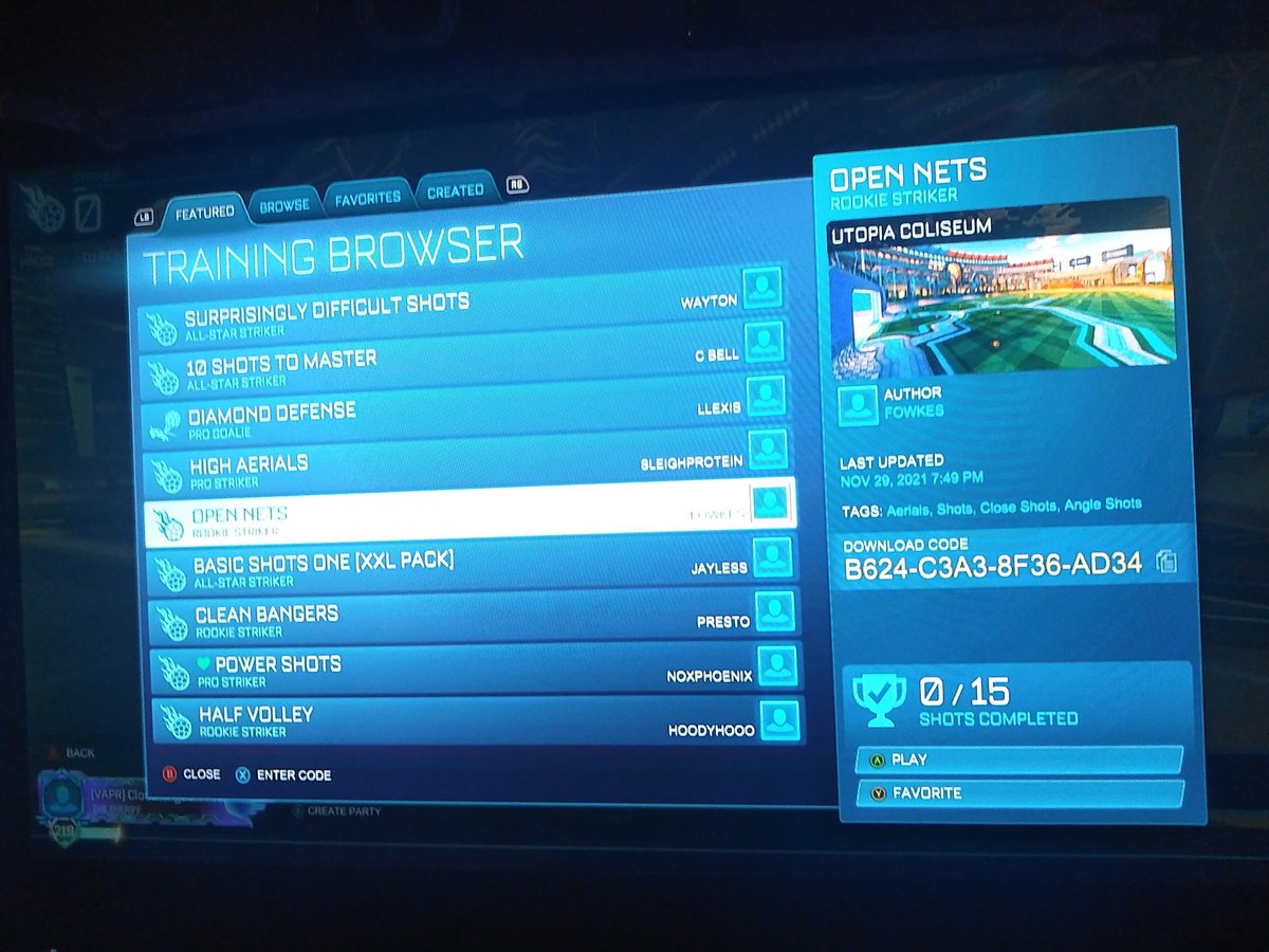 R3XD3M0S's tweet image. Going through my training packs and found this gem. 0/15, seems accurate. #hotgarbage #isuck #opennet #butwhytho #rocketleague #imameme #meme @lol_jeux @IGNI_Ziggy let&apos;s see yours 🤣