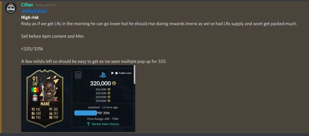 FUT Donkey (@futdonkey) on Twitter photo The king always nails the low point👑
Great call from <a href="/CillianFut/">CillianFut</a> in the discord
320>380 in just over an hour📈 The king always nails the low point👑
Great call from <a href="/CillianFut/">CillianFut</a> in the discord
320>380 in just over an hour📈