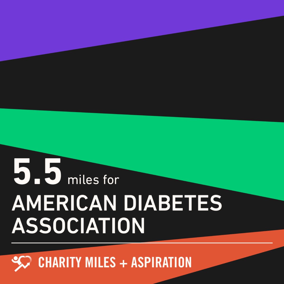 5.5 <a href="/CharityMiles/">Charity Miles</a> for <a href="/AmDiabetesAssn/">American Diabetes Association</a>.