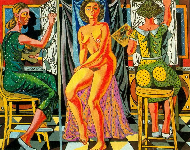 Pintores y modelo, 1954, Rafael Zavaleta.