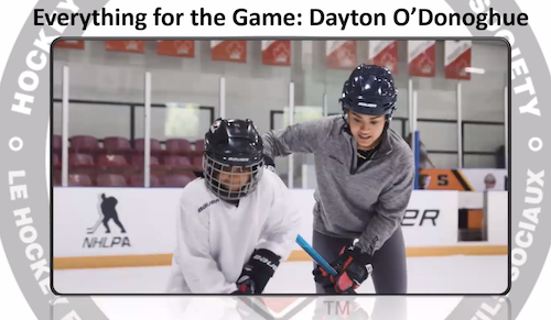 Jane-Finch @heroshockey girls and boys watched @DaytonDonoghue on #EverythingForTheGame #IfYouCanSeeYourself @BauerHockey