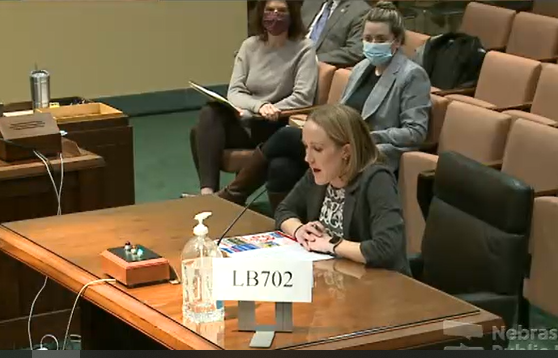FirstFiveNebr's tweet photo. Thank you Kristen Hassebrook for testifying in support of #LB702 on behalf of the @NebraskaChamber, @OmahaChamber & the @LincolnChamber to reauthorize the School Readiness Tax Credit for eligible Nebraska #childcare providers. #NEleg #Nebraska #ChildCareWorkforce https://t.co/3fgV8YrNU4