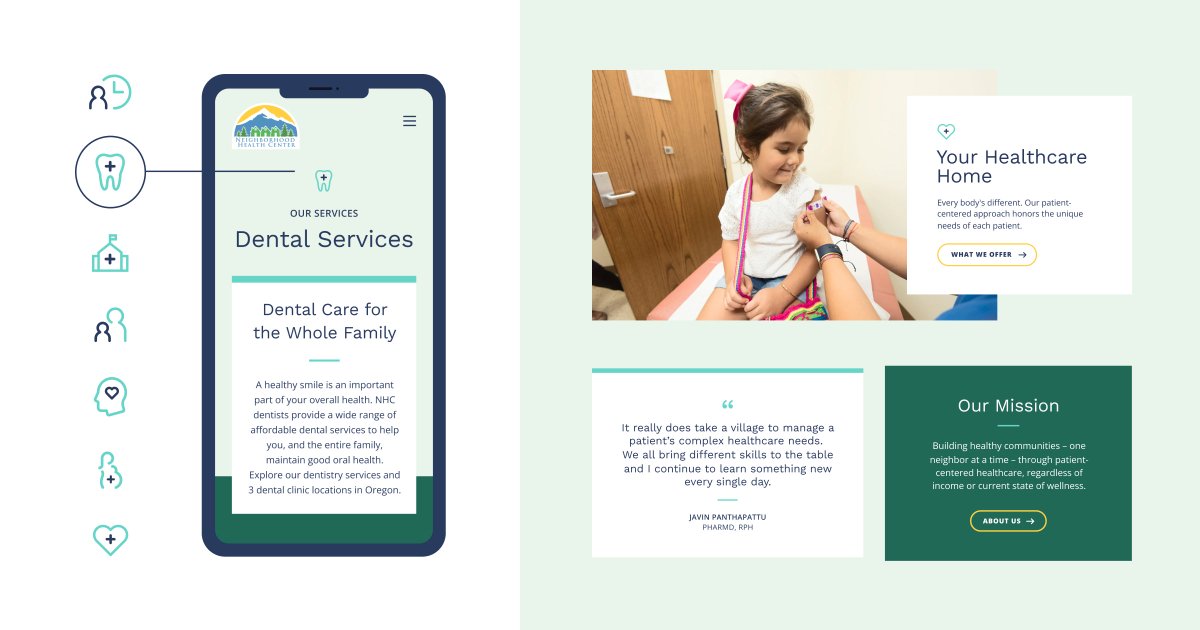We helped @NHC_Oregon build a new website that welcomes all with clear action pathways, #AccessibleDesign and solid technology. NHC is a nonprofit serving the healthcare needs of underserved patients in the #Portland metro area. More @ smithandconnors.com/projects/neigh…

#CreativeAgency