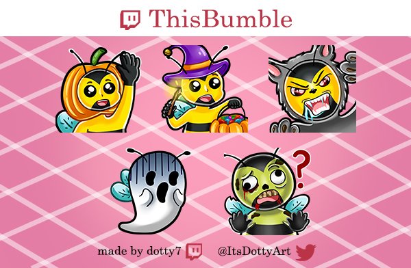 It's never too late to post some Halloween emotes! <a href="/Gaming_Bumble/">ThisBumble</a> 🎃👻
#twitch #emotes 
✨dottyart.jimdofree.com/emotes/✨