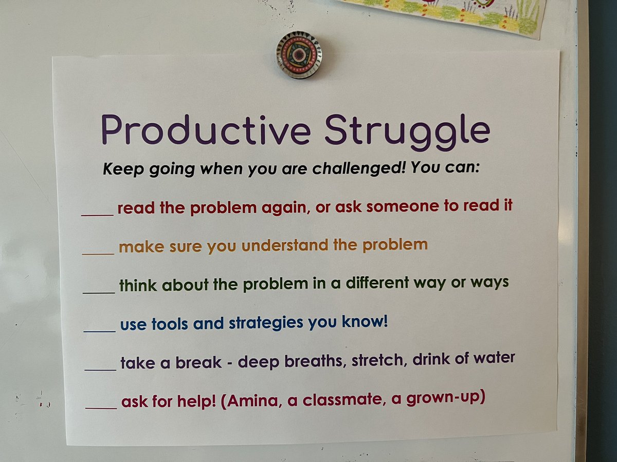 Productive struggle in action! Today my students approached a challenging math problem using a #growthmindset. Some handled it better than others. Students struggled at different stages of the problem. Tomorrow is a new day to try it again. #singaporemath #secondgrademath
