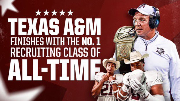 BarstoolTexasAM's tweet photo. 🚨BREAKING NEWS🚨 Texas A&amp;M is cancelling classes tomorrow to celebrate the number 1 recruiting class in the history of all history https://t.co/XLRzjmqAfg