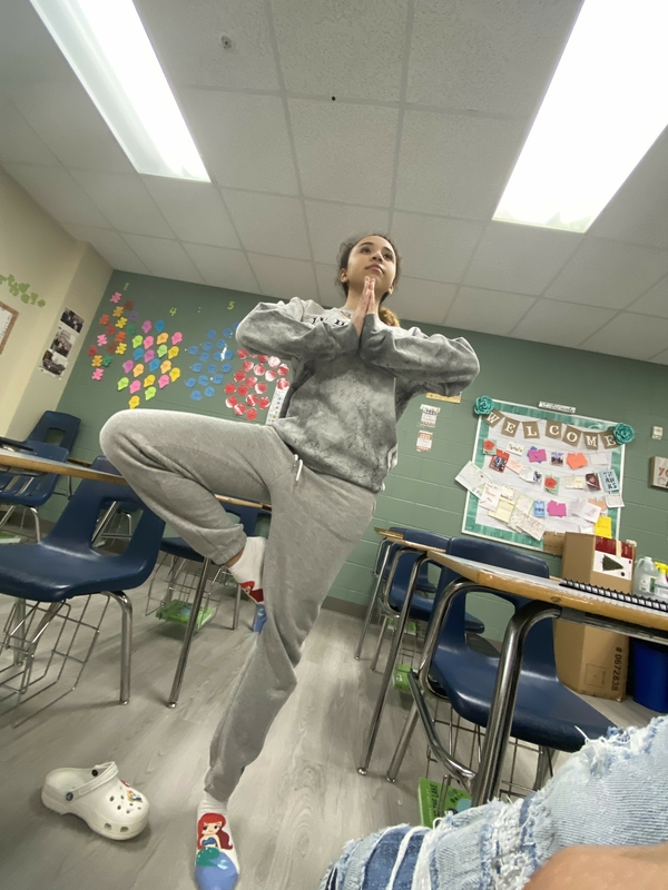 TravisHS_AVID's tweet photo. AVID II focusing on different techniques to de-stress. Peep sweet these yoga moves 🧘‍♀️ @THS_Tigers @AVID4College #AVIDWay https://t.co/rJQEX5Vhxc