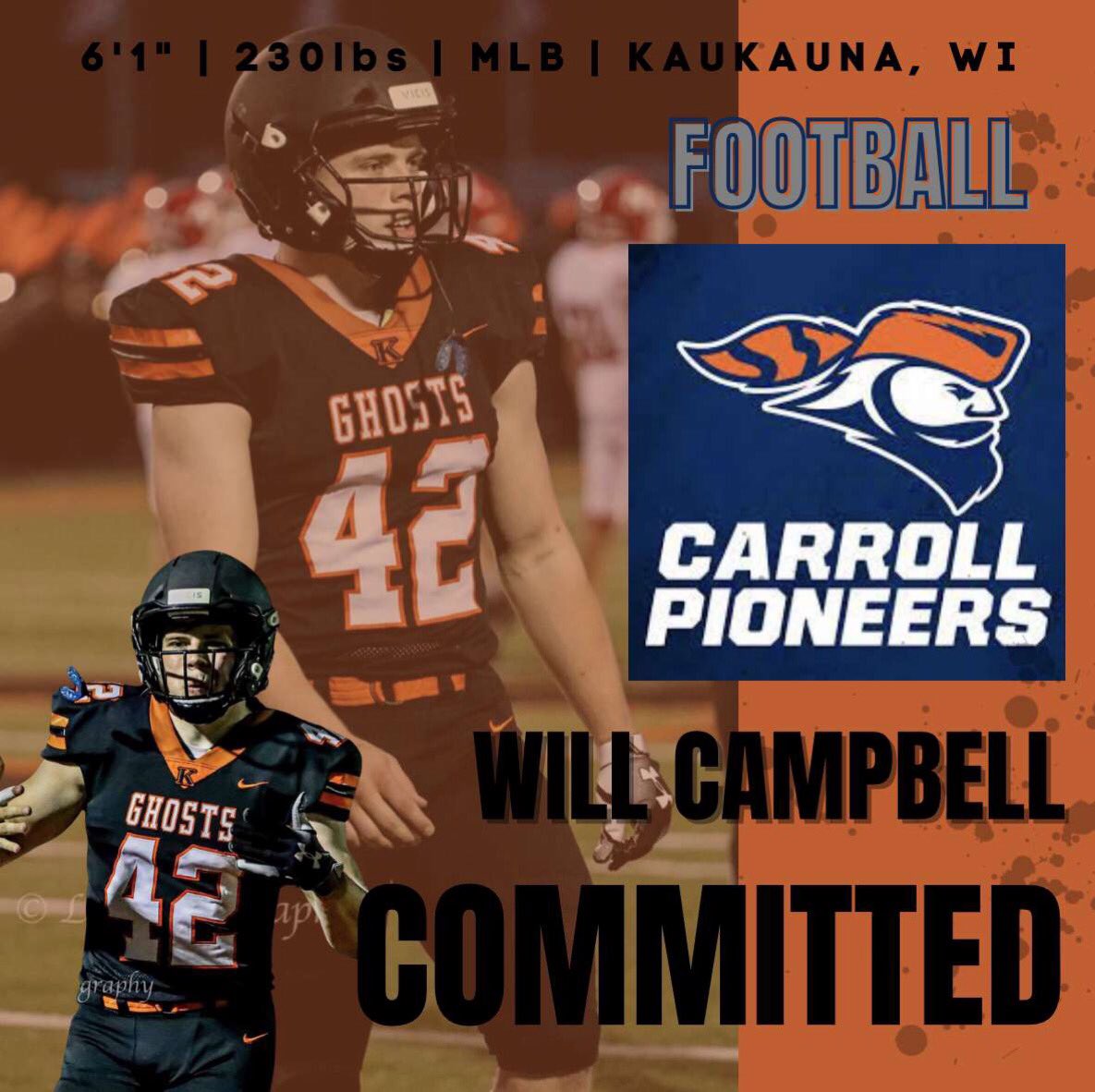 Campbell Football Schedule 2022 Will Campbell On Twitter: "Very Excited To Announce That I Will Be  Continuing My Academic And Athletic Career In Both Football And Track At  Carroll University! @Piofootball Https://T.co/Qz5Zwuxt2U" / Twitter