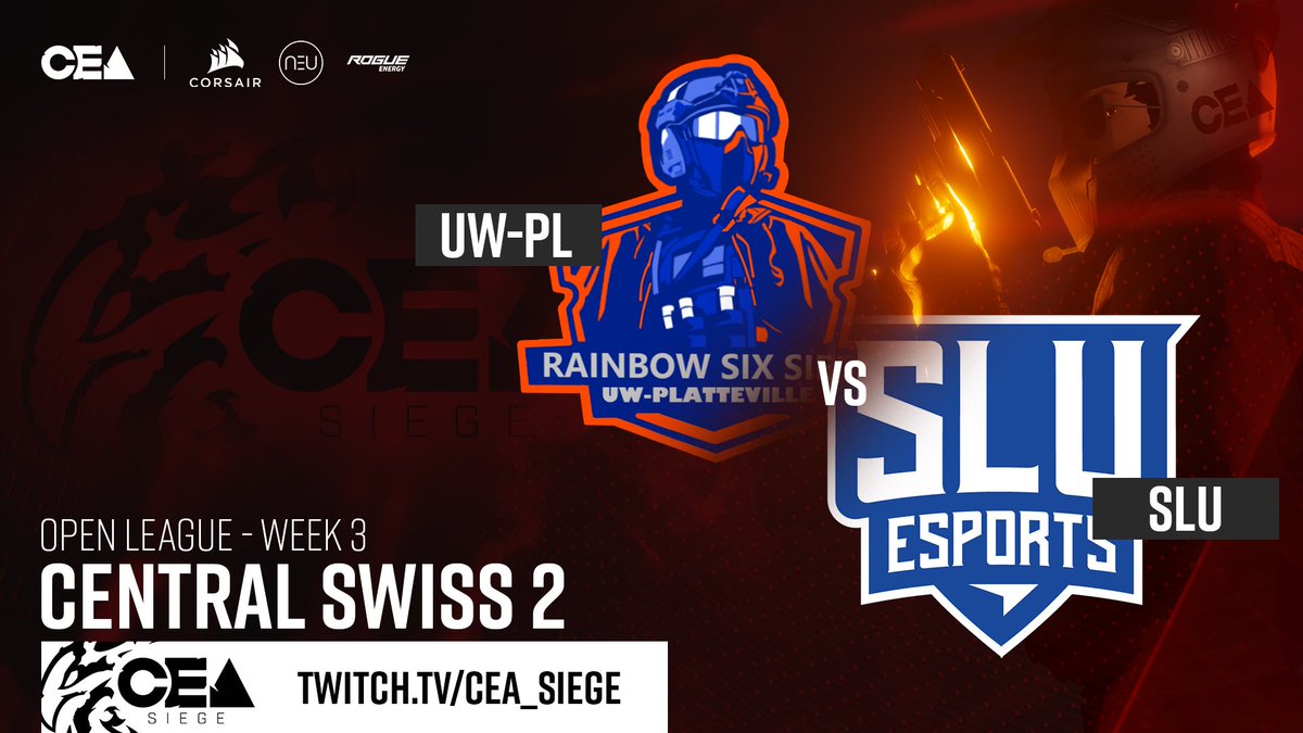 .<a href="/platteville_r6/">UWP R6</a> face off against <a href="/SLU_Esports/">SLU Esports</a> tonight at 8 EST!

🎙 <a href="/bawnsaiii/">Taaaaaaaaaahm</a> &amp; <a href="/Coinman1863/">Teddy</a> 
🎥 <a href="/TTLCasts/">Dan | TimeToLight</a> &amp; <a href="/Capitiano/">Dean LeClaire</a> 

Watch live in 30 @ Twitch.tv/CEA_Siege