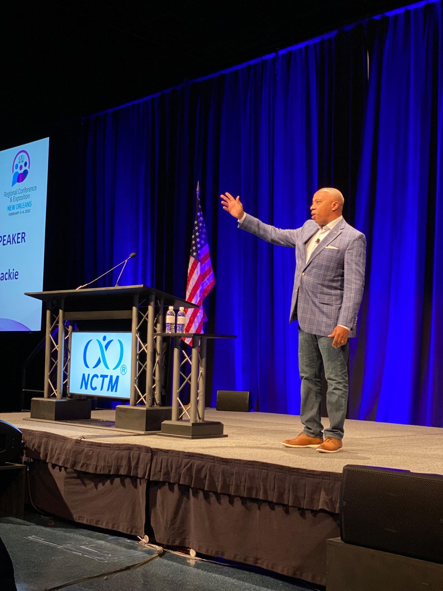 NCTM's tweet photo. “When you understand your power as math teachers, it will keep you up at night to know it’s your responsibility to give to every kid what you were given.”

It is an honor to have Dr. Calvin Mackie (@calvinmackie) as our keynote speaker. https://t.co/XfoZZ8ywWg