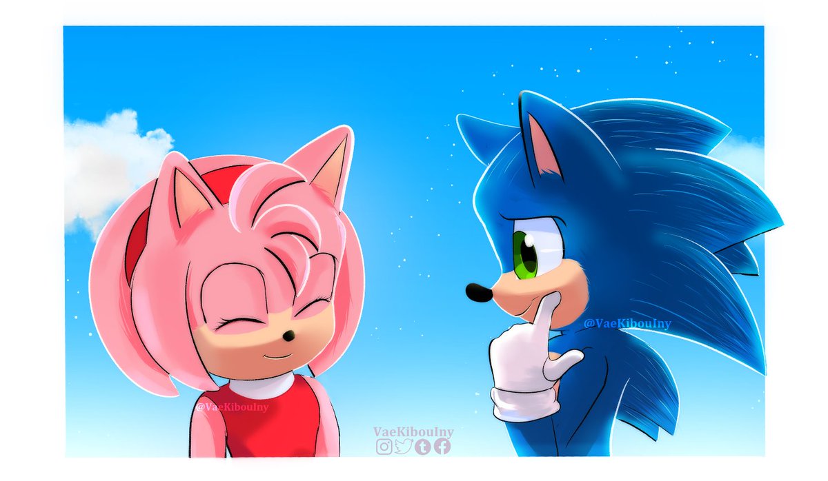 ⚡Movie Sonic The rs VA🎙 on X: Movie Sonic x Movie Amy rose ship # sonamy made by @VaeKibouIny  / X