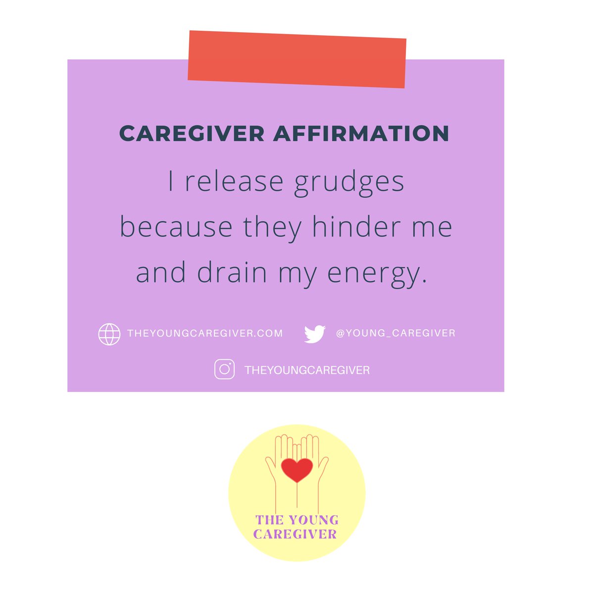 When I realized grudges were holding me back and draining me I had to let go to gain more peace. What's your affirmation for today? #theyoungcaregiver #selflove #caregiveraffirmations