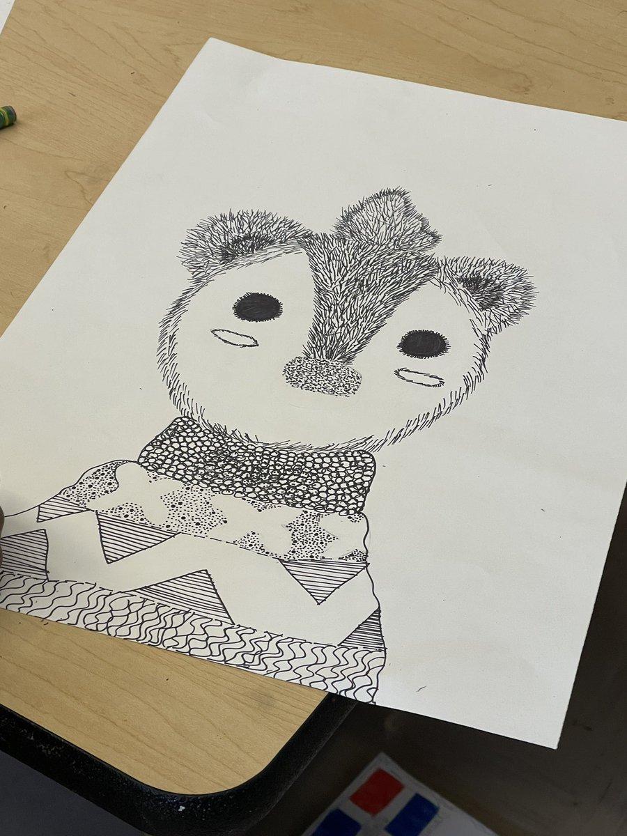 MissDressel's tweet photo. 🖊 HHMS students used a variety of line and mark making like stippling and hatching to create texture on these animal illustrations inspired by the style of Indi Maverick. https://t.co/VNjez3ZtnY