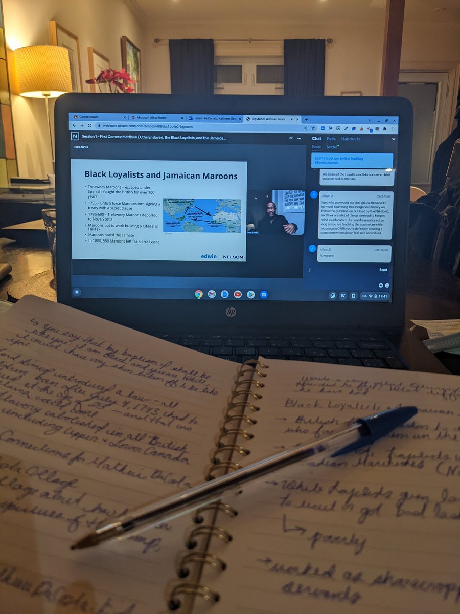 Time well spent with <a href="/EduBirkett/">Birkett Educational Consultants</a> and <a href="/NelsonClassroom/">Nelson</a> during this first #SeeUsLearnUs session. These histories were completely absent when I was an elementary and secondary student in Ontario. I am saddened, angered and humbled by my ignorance of the Black Canadian experience.