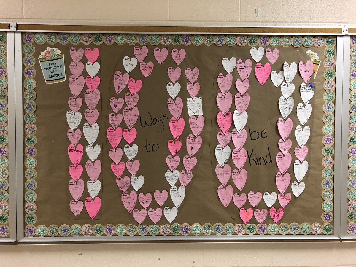 PSE3rdGrade's tweet photo. Third graders brainstormed 100 acts of kindness on the 100th day. https://t.co/aXfgBvz9ce