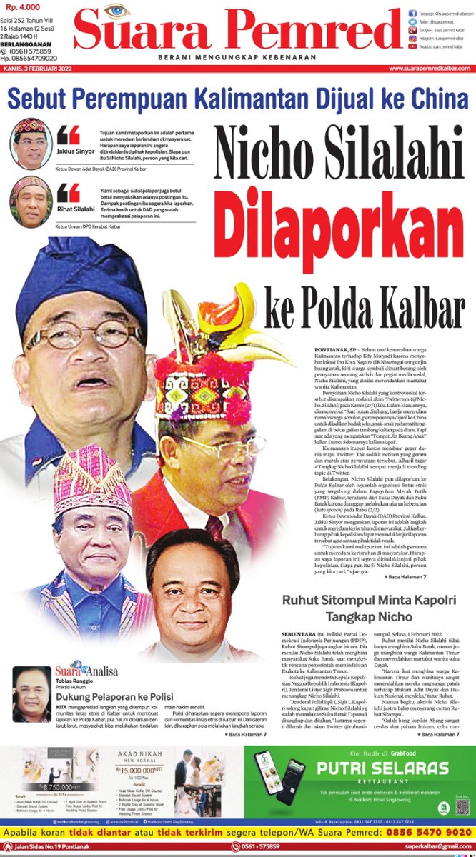 Sudah seharusnya ini dilaporkan atas penghinaannya terhadap perempuan Kalimantan

#BersatuLaporkanNichoSilalahi 
#BersatuLaporkanNichoSilalahi