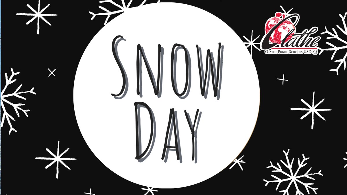 Out of an abundance of caution, due to continued inclement weather, and the potential for refreezing and additional snow overnight, the Olathe Public Schools will be closed on 2/3/22. All district buildings will be closed and the MAWD COVID testing site will be closed. 👇
 (1/2)