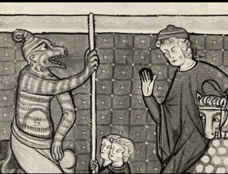 XIII Century English Apocalypse CONB08507

Digitising Demons

Looking forward to label these delightful demons dancing &amp; cuddling at the end of the world in these illuminated pages from The Book of Revelations. 
If you’re interested in getting involved get in touch
<a href="/CourtauldDigi/">Courtauld Digitisation 🏳️‍🌈</a>