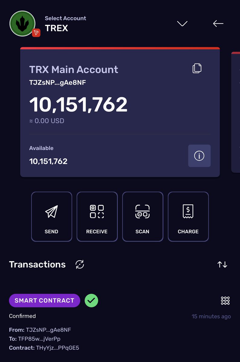 KleverNova's tweet photo. Got me some #TREX token on my @klever_io wallet!
@TRex_Punks #trx #tron #tronics #kleverfamily #klv #kleverknowledge https://t.co/SMQdkOJoaT