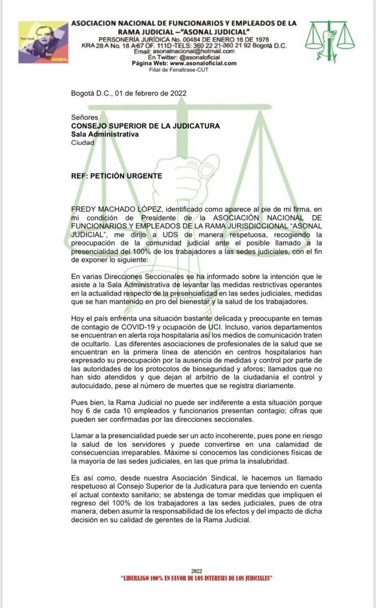 KarolaEnriquez's tweet photo. Aquí las razones de por qué se debe seguir privilegiado la virtualidad en la Rama Judicial. 

Petición de @asonaloficial al Consejo Superior de la Judicatura @judicaturacsj https://t.co/0SiPdG9fcb
