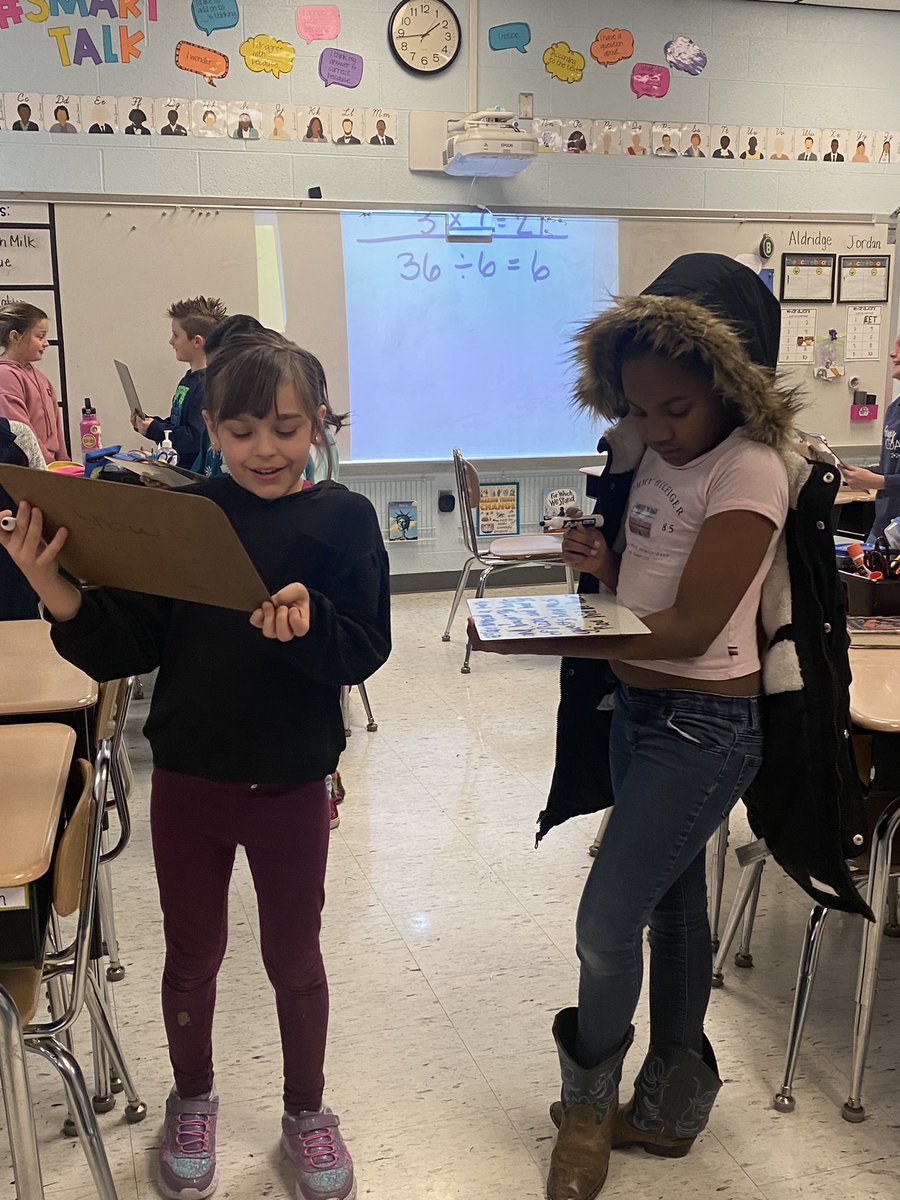 Math is more fun when it involves movement. Students had to write their own word problems and then we played musical movement. When the music stopped, they had to partner up, share their problem, and solve the other problem. <a href="/JAE_stem/">JackAndersonElemSTEM</a> @co_sumner