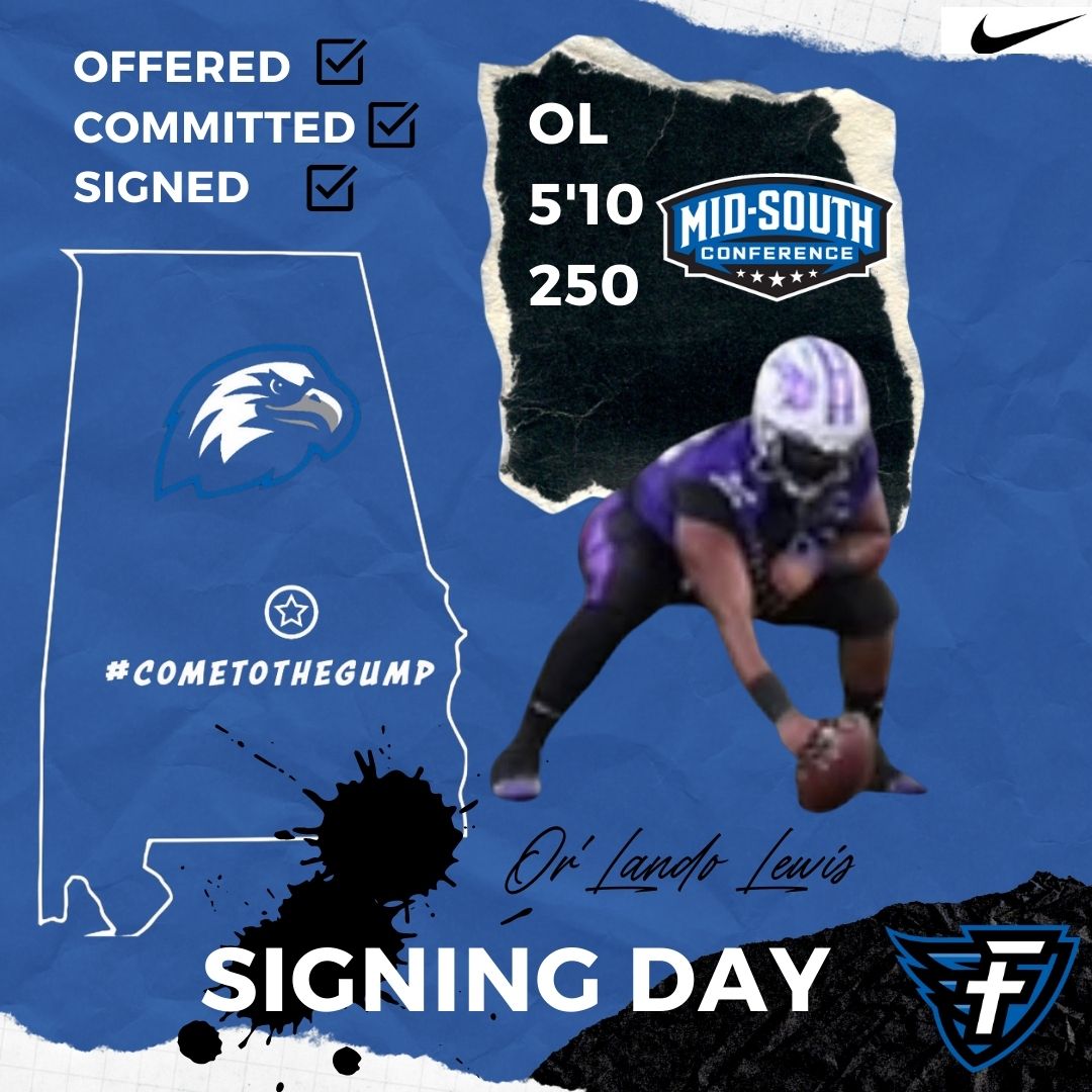 FaulknerFTBL's tweet photo. WELCOME TO THE GUMP!!! @OrlandoLewis56
 #SOAREagles #BEONE #NSD22 https://t.co/beI8klp5Ud