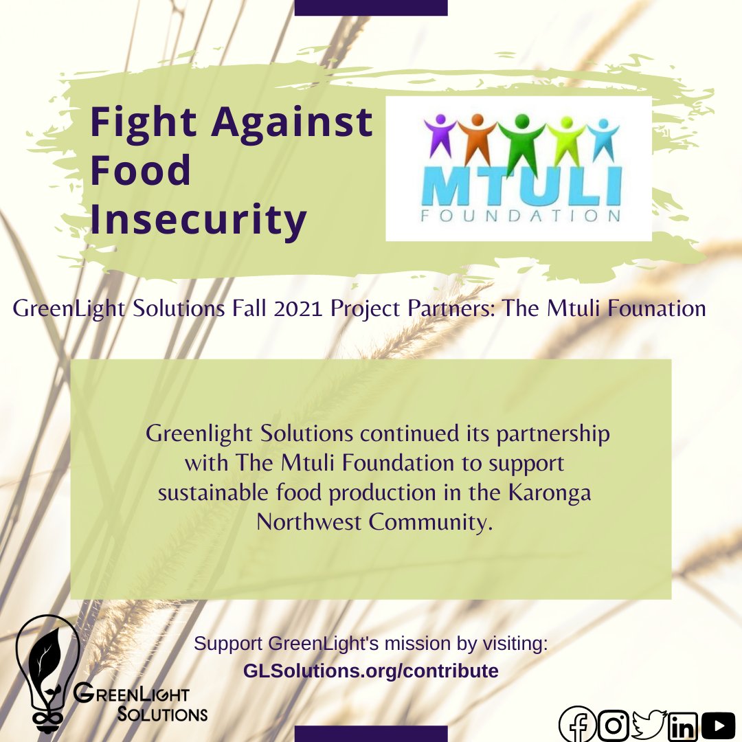 _GLSolutions_'s tweet image. In the Fall 2021, #GreenLightSolutions continued its partnership with our first international #ProjectPartner! The Mtuli Foundation now has shareable content to provide to schools & community members for composting, rainwater harvesting & irrigation, and solar energy.