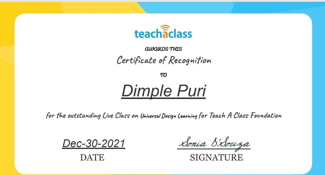 Thank you <a href="/teachaclass/">TeachAClass</a> for an opportunity to deliberate engaging spaces for 21st century educators for UDL.<a href="/ashokkp/">Ashok Pandey</a> <a href="/akmittals/">Dr. Ashish Kumar Mittal</a> <a href="/AneeshaSahni/">aneesha sahni</a> <a href="/rtn_sandeep/">Rtn Sandeepp Saxena #GrowthInnovation</a> <a href="/shaakbhaji/">Viren Patel</a> <a href="/Upasnakiumang/">upasna Choudhaary</a> <a href="/BahlPandey/">Snighdha Bahl Pandey</a> <a href="/NarulaEducation/">Dr Meenakshi Narula (Mentoring the Mentors)</a>