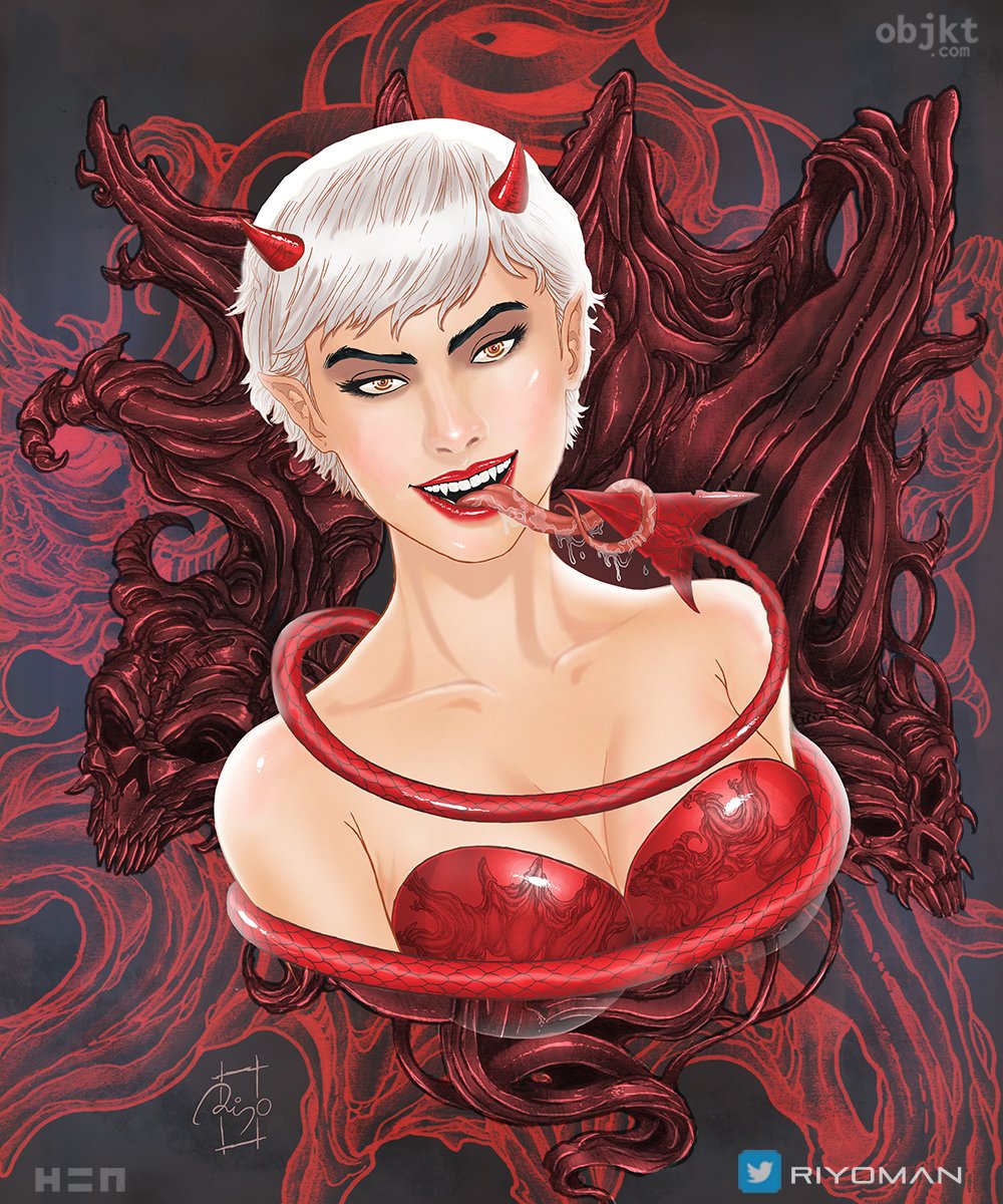 riyoman's tweet photo. 5/5 Edition only! 

“The Devil who loved me”
8 $XTZ 
I'm sorry the price couldn't be lower, love this piece so much its hard to let go🙃

You know the drill
https://t.co/SvwZIEEanm…
https://t.co/gKOzfV7IWD

#NFT #NFTCommunity #NFTartist #NFTdrop #tezosart  #cryptoarts #objktcom https://t.co/JtE6zH8Gwx