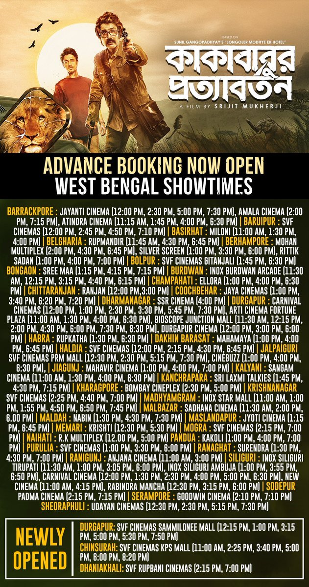 TollyBanglaBox1's tweet image. Tomorrow Release! Check Hall List! 

All the best to full #KakababurProtyaborton team... @prosenjitbumba @AryannBhowmik @srijitspeaketh @SVFsocial

#HallCount :- Approx. 100