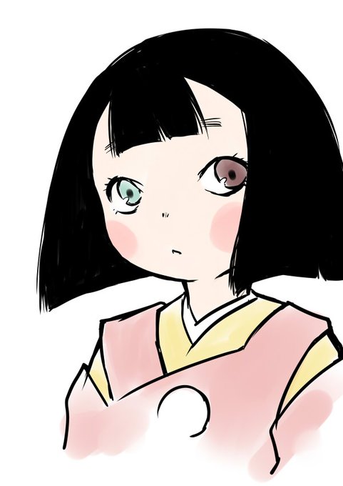 特段アタリも下書きもせず太めの筆でざっくりらくがき。アニメ今期ではやはり平家物語が作品としてはズバ抜けとるね。 