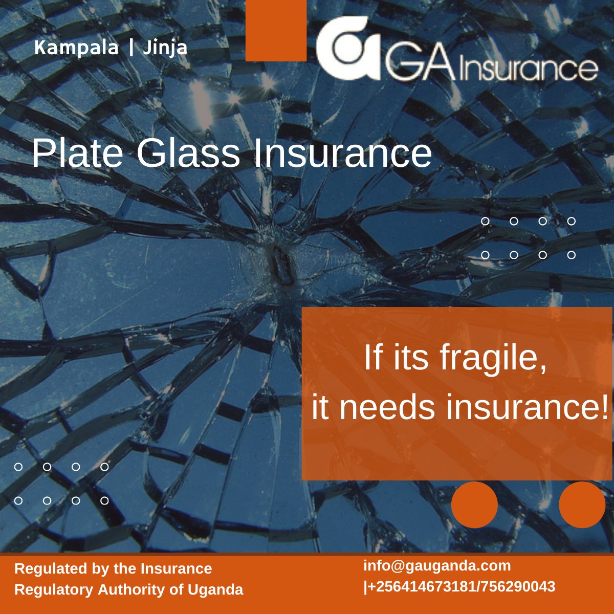 ga_uganda's tweet photo. π§ Plate Glass Insurance
The plate-glass insurance covers accidental breakage of glass while situated at the insured's premises from any cause other than those specifically excluded in the policy.
Contact us today.
Link: https://t.co/sqT31XYfl7
#GAInsuranceUganda #PlateGlass https://t.co/FSbXD1ODO4