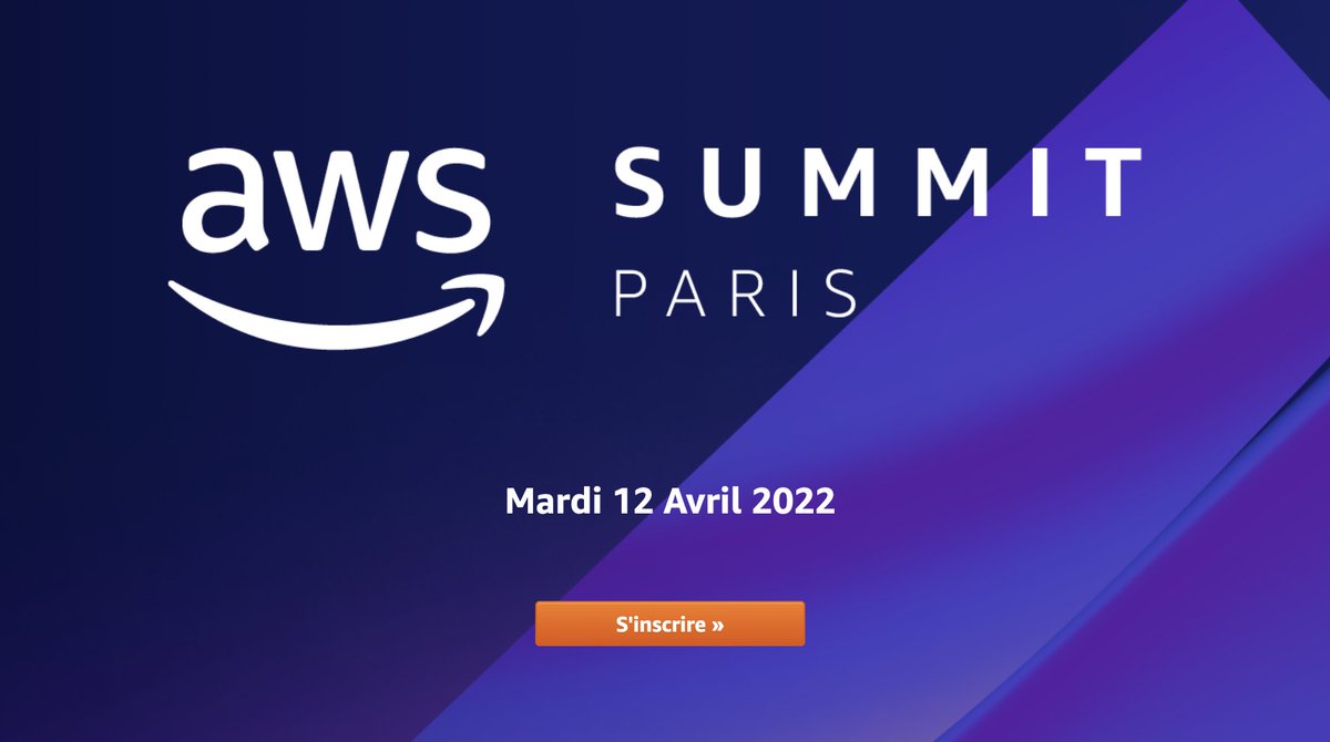 Réservez la date.  Le Summit AWS Paris revient "en vrai" au Palais des Congrès, Porte Maillot à Paris.

C'est le 12 avril et vous pouvez déjà vous inscrire (c'est gratuit, c'est pour nous) 

aws.amazon.com/fr/events/summ…

Trop content de vous revoir bientôt !
