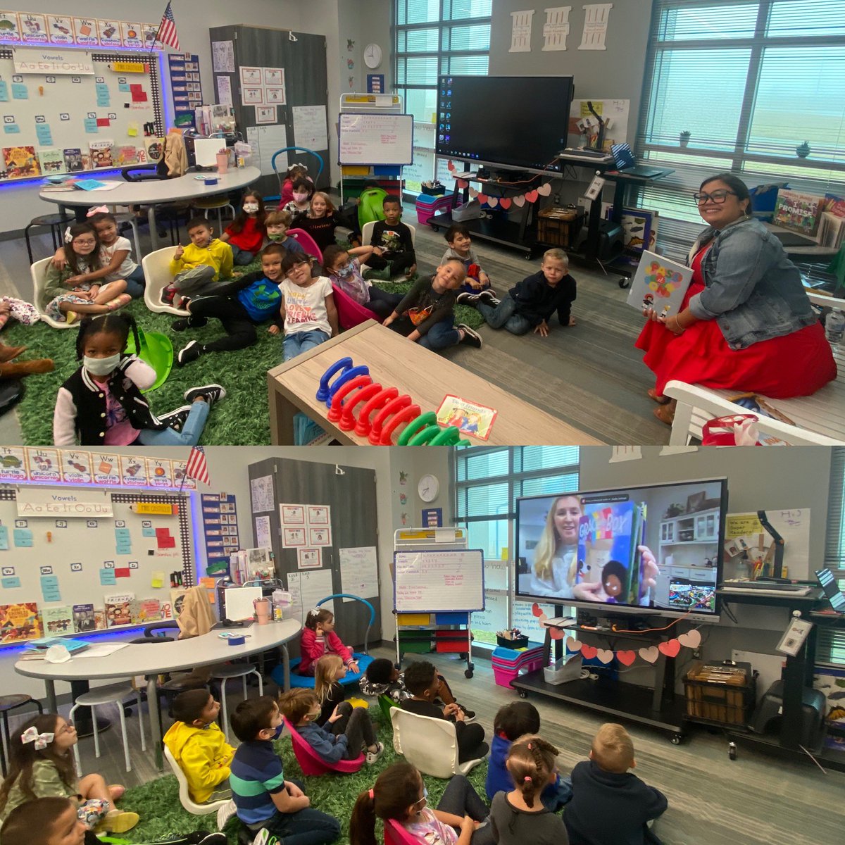 Mrs_KCastillo's tweet image. How lucky were we to have Kim Howard read her book Grace and Box!It was also a joy having @Kathy_Vergara2 read to my kiddos again! Thank you @FoxLibraryKISD for putting this together and our special guests.  ♥️📚 #WorldReadAloudDay #LikeAFox @KleinLibraries @KleinISD