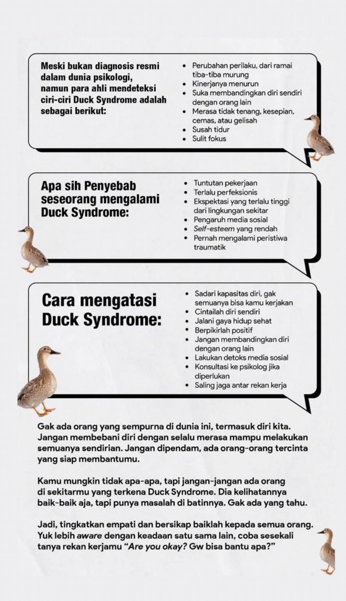 Ada yang pernah kena Duck Syndrome?

📸 bangajay