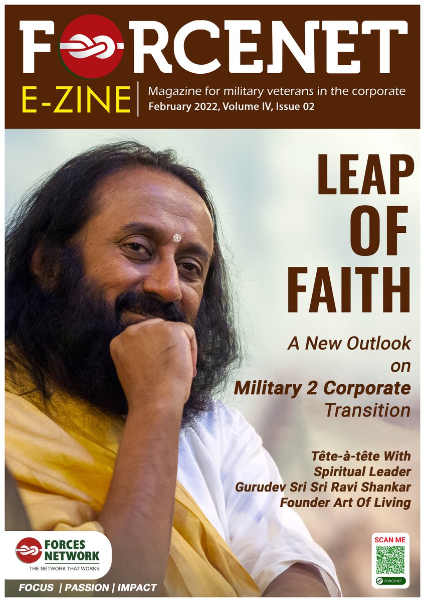 ForcesNetwork1's tweet image. #Great #Privilege for @ForceNetwork1 to #interview @SriSri Ravi Shankar Ji for our #magazine #grateful to him for having shared #pearls of #wisdom with respect to how to handle the military to corporate #Transition. Read on page 22 forces-network.com/forcenetezine