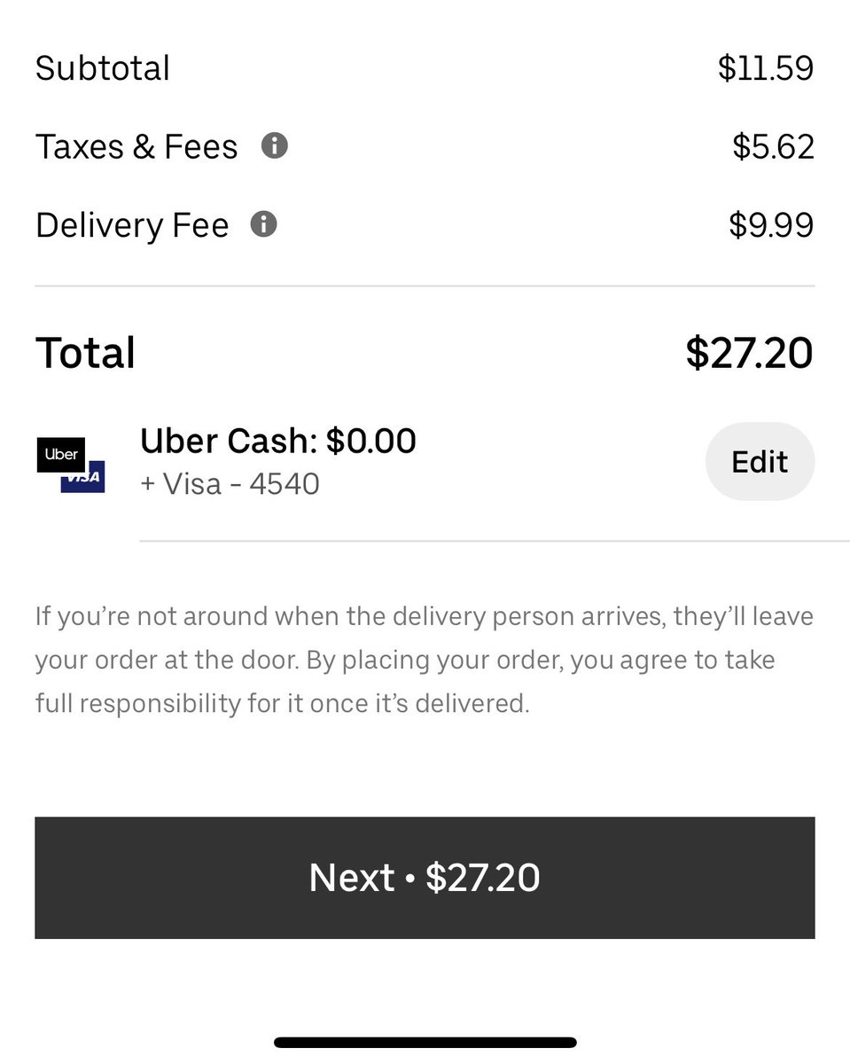 sarahcaudill's tweet photo. Number 1 reason why I never use @UberEats 👇🏻

Placed the same exact order with @DoorDash and was $10 cheaper even with a 41% tip. 

Wild https://t.co/QymcB7pYAs