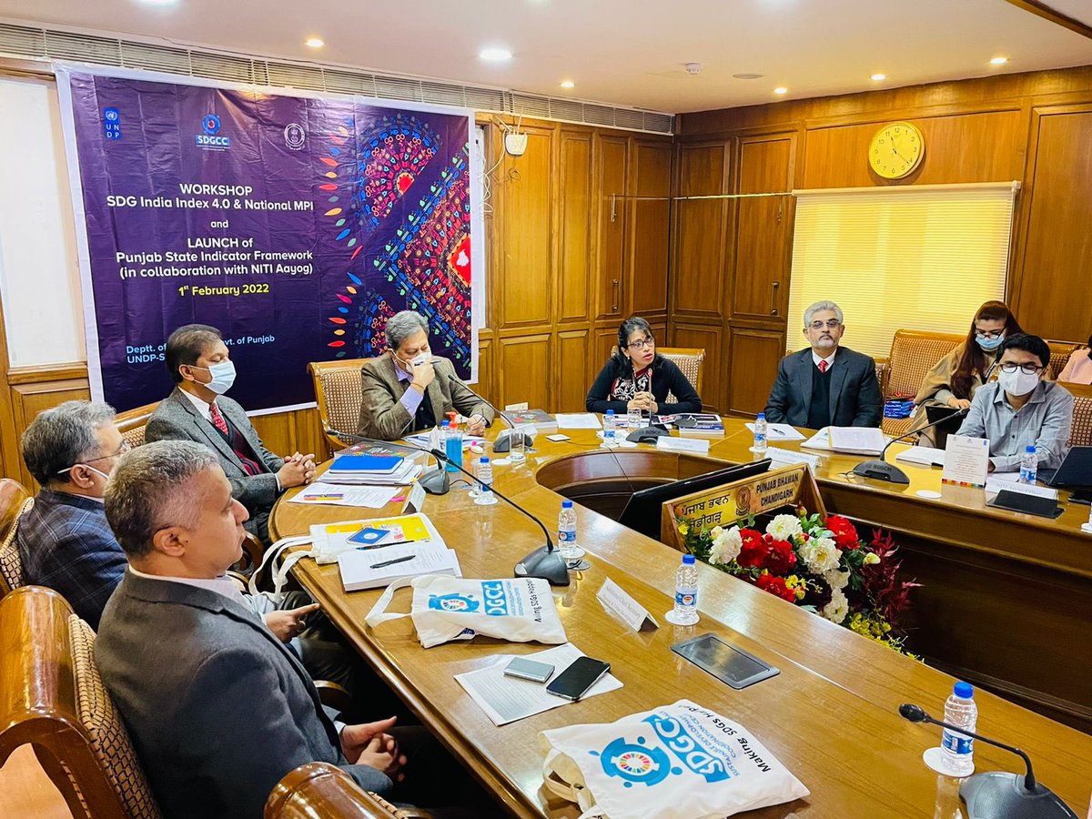 SanyuktaSam1's tweet image. #SDGTeam of @NITIAayog conducted the #SDGIndiaIndex and National #MultidimensionalPovertyIndex workshop with all Senior secretaries of #Punjab, chaired by Chief Sectetary.

The #PunjabSDGDashboard developed by @SdgccPunjab and Planning Dept will foster data-driven governance.