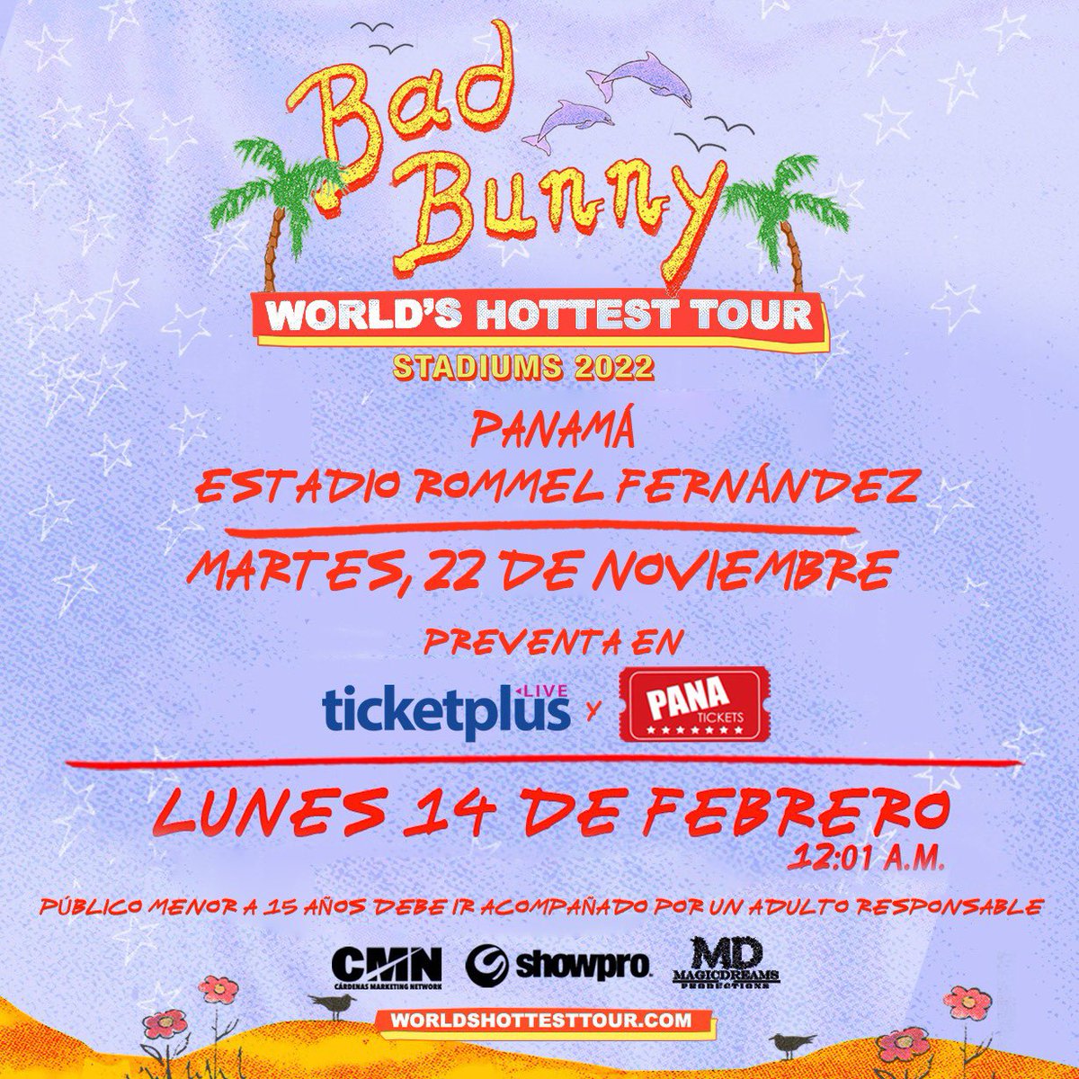magicdreamsinc's tweet photo. Mañana anunciamos los precios del concierto de Bad Bunny!  De venta en @Panatickets y #ticketplus a partir del 14 de Febrero a las 12.01am https://t.co/HnHfjP1XGl