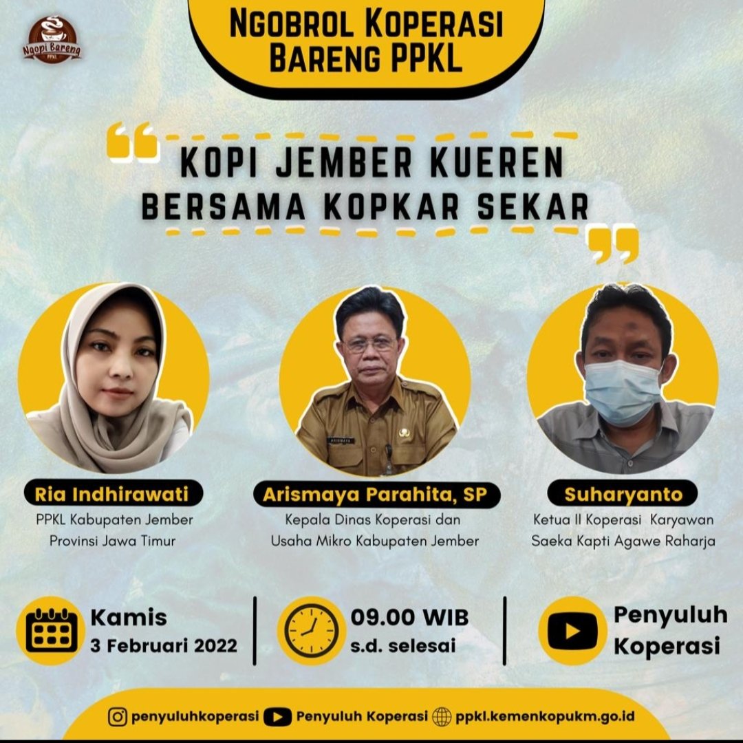 YahyaRonal's tweet photo. Ngobrol Koperasi dengan tema "Kopi Jember Kueren Bersama Koperasi Sekar" via Channel YouTube Penyuluh Koperasi.
@KemenkopUKM 
@PENYULUH_COOP 
#kemenkopukm
#depcoop
#penyuluhkoperasi
#koperasiIndonesia
#ppklkemenkopukm
#ppklkabgorontalo
#ngopibarengppkl
#perkoperasiankeren https://t.co/qC4xBhxOtB