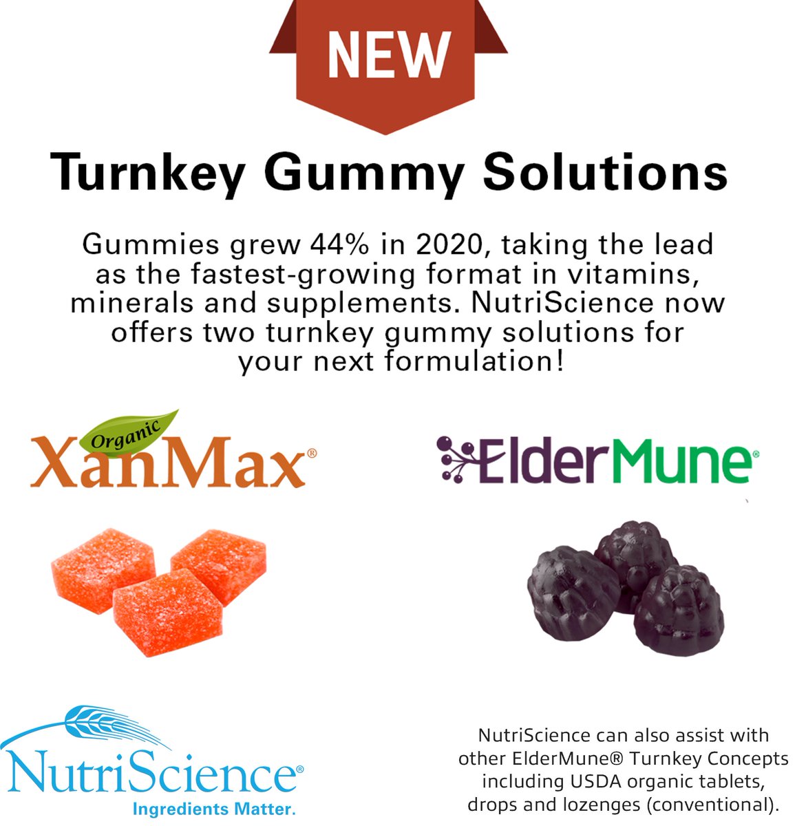 Let NutriScience assist you with your Turnkey gummy needs! Custom labeling available, with direct shipment to you! Contact us to learn more: Sales@NutriScienceUSA.com
#IngredientsMatter