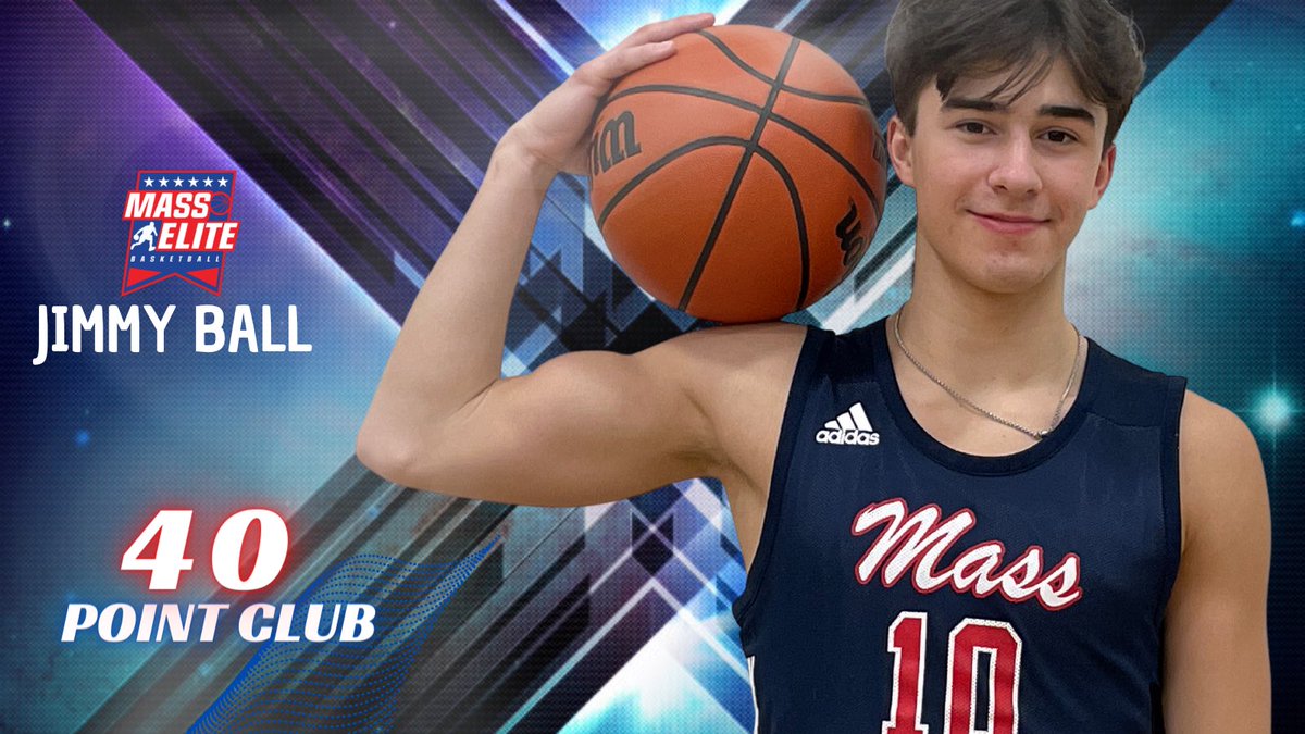 NEEliteClubBall's tweet photo. Needed to make a special graphic tonight to celebrate 41 point performance @MassEliteHoop 2022’s Jimmy Ball (@jimmyball21) for Arlington Catholic. Jimmy is the 1st member of our programs #40PointClub this season! https://t.co/YdkpONwkiS