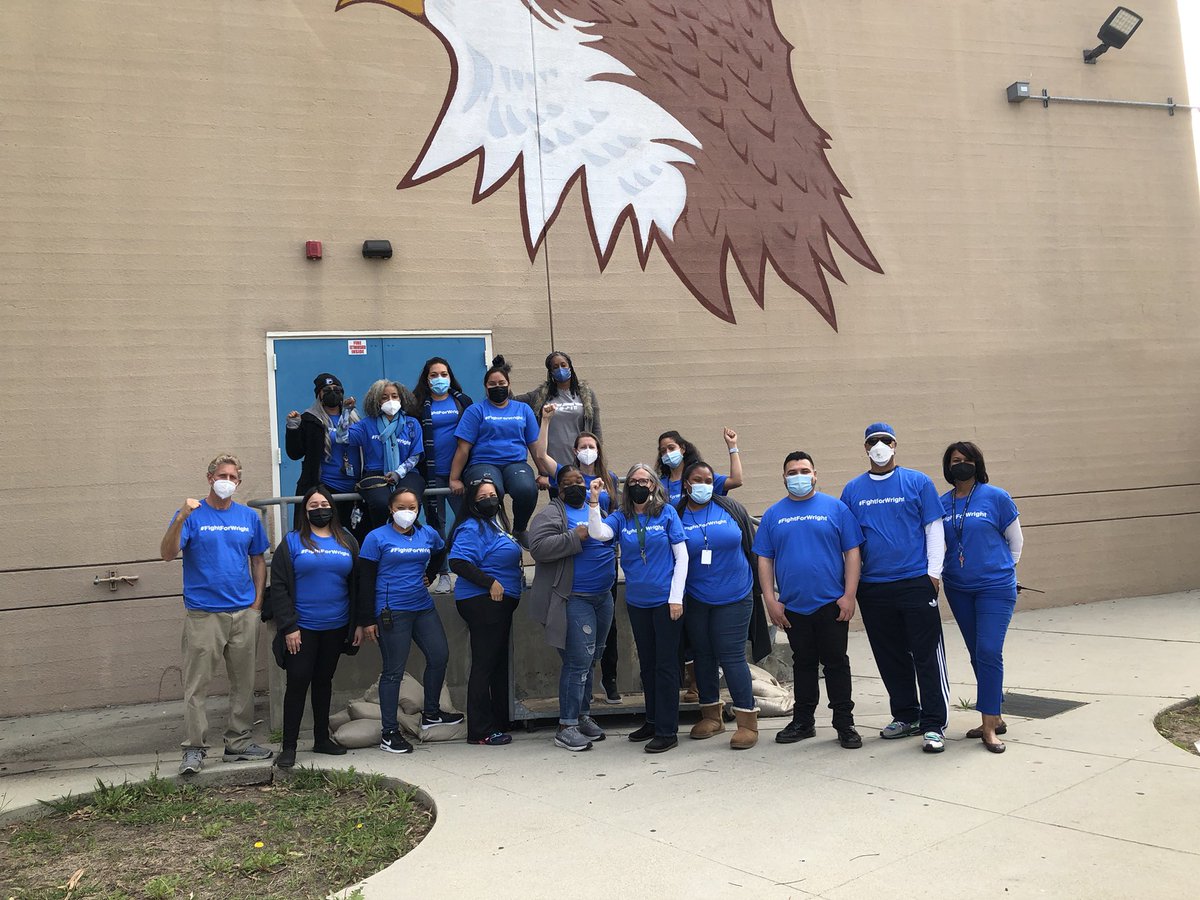 savewrightms's tweet photo. Wright’s incredible and dedicated staff in their #FightForWright shirts! Thank you @kennyfraz and Wright PTO for the T-shirts. #fightforwright #savewright @savewrightms @MiamiSup https://t.co/5luBhJjjIt