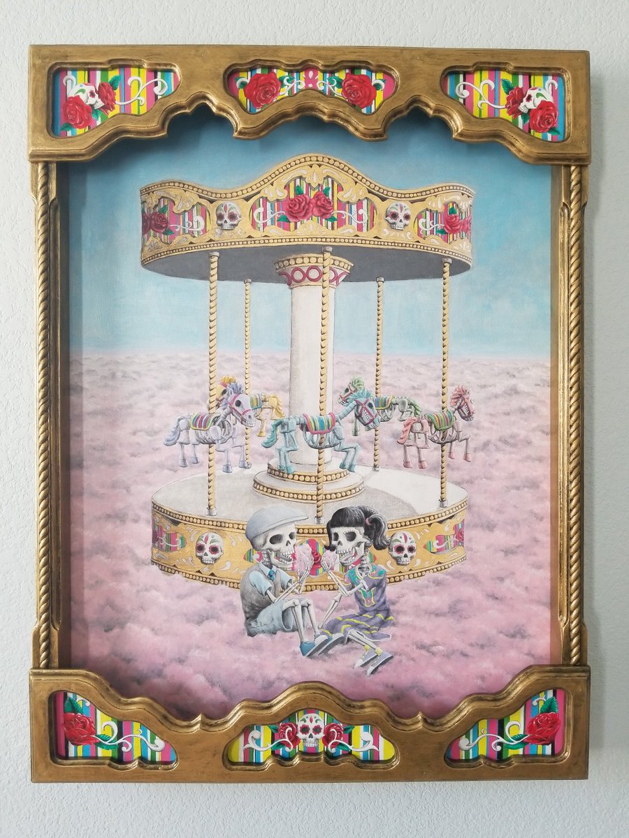ericcalvilloart's tweet photo. 'Cielo Azucarado' 24x32 oil and gold leaf on board in a handmade wooden frame. #art https://t.co/6MEI7DDfqu