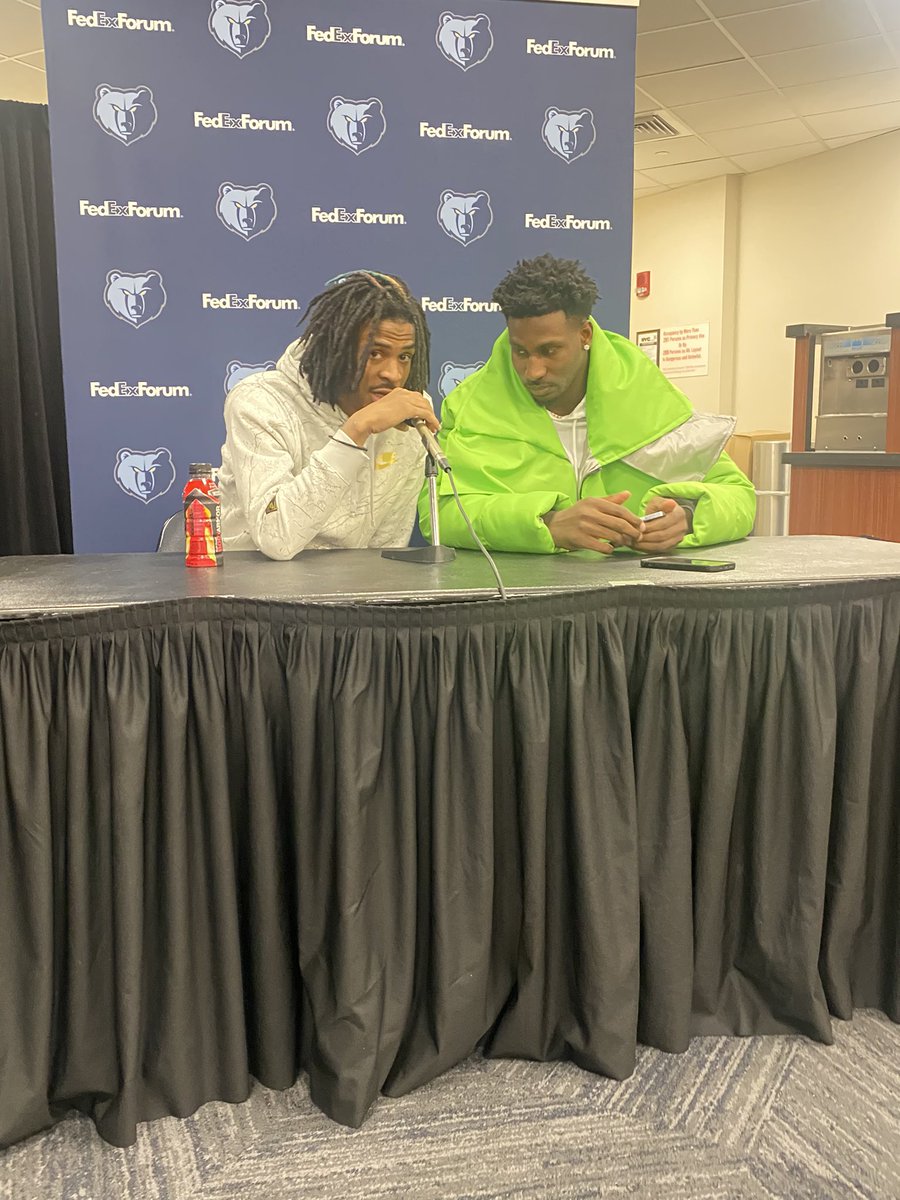 DrewHill_DM's tweet photo. Ja Morant: “Memphis, y’all like this right here? You’re going to be seeing us for a loooooooooong time.” https://t.co/D83AEPaBd8