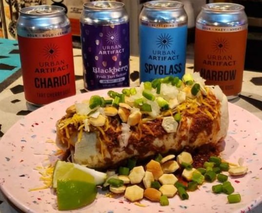 THE NASTY 'NATI special.
This Skyline-inspired chili cheese coney dog smothered w/ more chili, cheese, onion, &amp; scallions. Served w/ a side of oyster crackers!
The empanadas this week are Frisch's Big Boy-inspired w/ beef, cheese, tomatoes, &amp; pickles served w/ side of tartar!